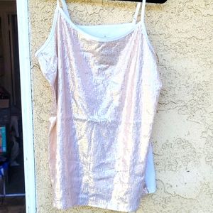 Gold and cotton sequence top